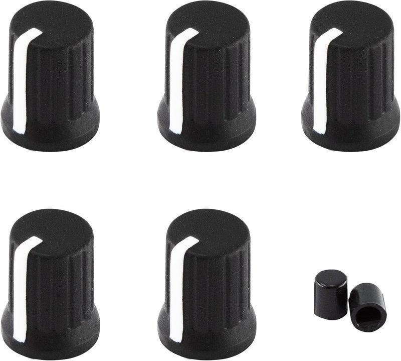 AUXBC 6mm D Shaft Rubber Potentiometer Control Knobs, Pioneer knob DJM Mixer Volume EQ Knob for Electric Guitar DJ Controller Mixer Console Volume Tone Knobs, 5pcs, Black - Image 1